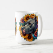 Mug Chien Pitbull entouré de tournesols vibrants (Devant droit)