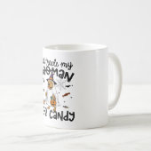Mug Chien Pitpull Halloween Fantôme Épouvantable (Devant droit)