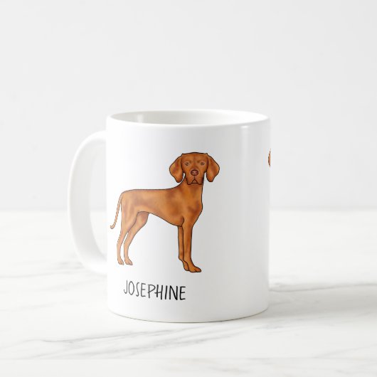 Mug Chien Pointer Mignon Vizsla Hongrois Avec Nom Pers (Devant gauche)