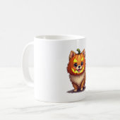 Mug Chien Pomeranian Masque de Citrouille (Devant gauche)