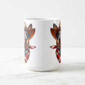 Mug Chien portant un drapeau Casquette et américain Ba (Centre)