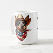Mug Chien portant un drapeau Casquette et américain Ba (Devant gauche)
