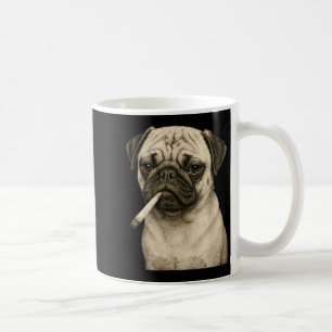 Mug Chien Pug Fumant Une Cigarette Mème Génération Z G