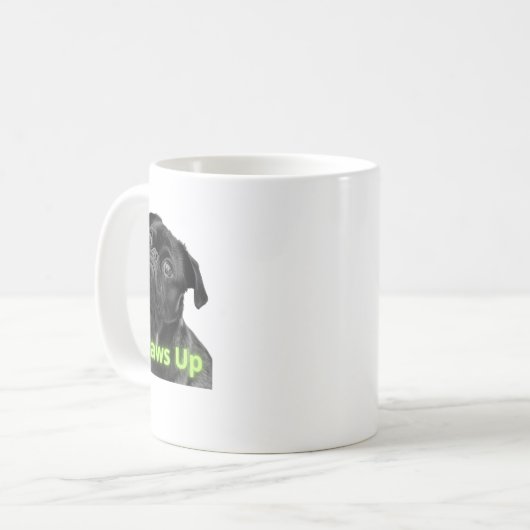 Mug Chien Restez Pawsitive – Design Chien Noir Min (Devant gauche)