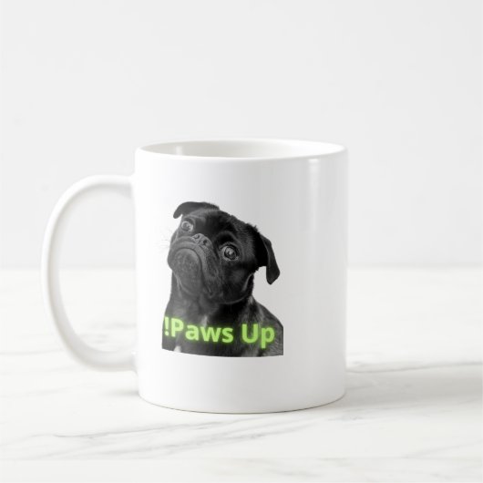 Mug Chien Restez Pawsitive – Design Chien Noir Min (Gauche)