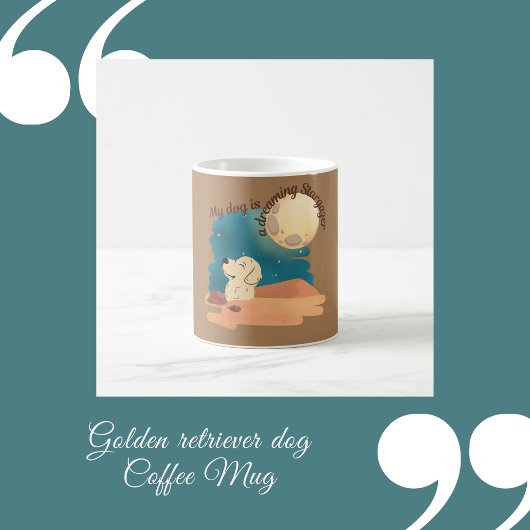 Mug chien retriever doré café