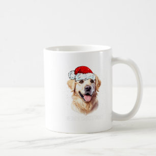Mug Chien Retriever Doré Père Noël Lumières de Noël Xm