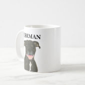 Mug Chien robuste noir Pitbull personnalisé (Devant gauche)