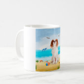 Mug Chien roi cavalier sur la plage (Devant gauche)