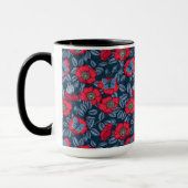 Mug Chien rose et papillons en bleu et rouge (Gauche)