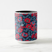 Mug Chien rose et papillons en bleu et rouge (Centre)