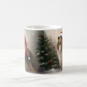 Mug Chien Rough Collie dans la neige de Noël (Centre)