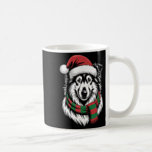 Mug Chien Rough Collie Noël Chapeau Écharpe de Santa C