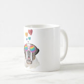 Mug Chien Saint-Bernard avec coeurs pour la Saint-Vale (Devant droit)