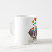Mug Chien Saint-Bernard avec coeurs pour la Saint-Vale (Devant gauche)