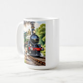 Mug Chien saluant un train à vapeur (Devant gauche)