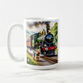 Mug Chien saluant un train à vapeur (Gauche)