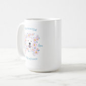 Mug Chien Samoyé et fleurs roses (Devant gauche)