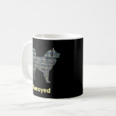 Mug Chien Samoyé Silhouette Jaune & Grille noire (Devant gauche)
