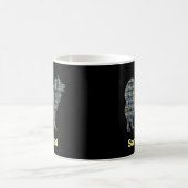 Mug Chien Samoyé Silhouette Jaune & Grille noire (Centre)