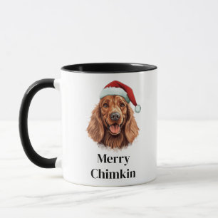 Mug Chien Setter Irlandais Chapeau de Père Noël Noël