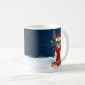 Mug Chien Shih Tzu en neige avec cadeaux de Noël (Devant droit)