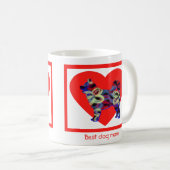 Mug Chien sibérien Husky Silhouette Valentines Jour Co (Devant droit)