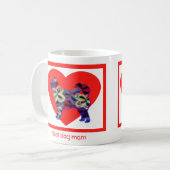 Mug Chien sibérien Husky Silhouette Valentines Jour Co (Devant gauche)