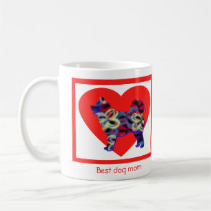 Mug Chien sibérien Husky Silhouette Valentines Jour Co