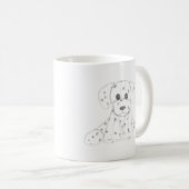 Mug chien simple doodle enfants noir blanc dalmate béb (Devant droit)