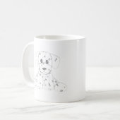 Mug chien simple doodle enfants noir blanc dalmate béb (Devant gauche)