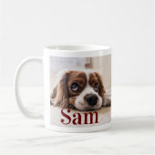 Mug Chien simple personnalisé Photo et nom (Gauche)