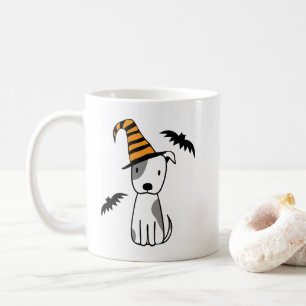 Mug Chien sorcier d'Halloween avec chauves-souris