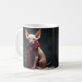 Mug Chien Sphynx dans la neige de Noël (Devant gauche)