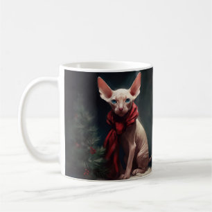 Mug Chien Sphynx dans la neige de Noël