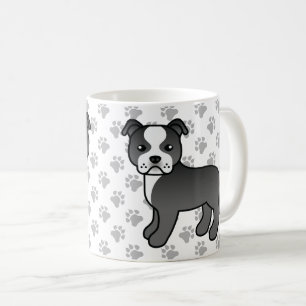 Mug Chien Staffordshire Bull Terrier noir et blanc