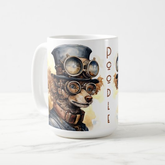 Mug Chien Steampunk Caniche (Devant gauche)