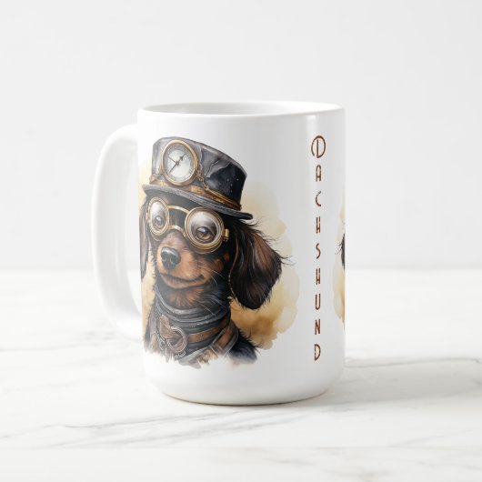 Mug Chien Steampunk Dachshund (Devant gauche)