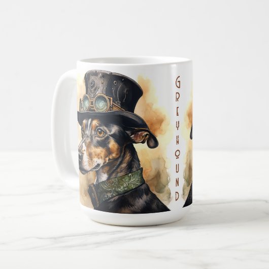 Mug Chien Steampunk Greyhound (Devant gauche)