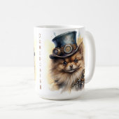 Mug Chien Steampunk Poméranien (Devant droit)