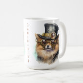 Mug Chien Steampunk Poméranien (Devant droit)