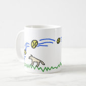 Mug Chien suit la trajectoire d'une balle (Devant gauche)