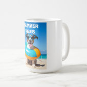 Mug Chien sur la plage vibes d'été (Devant droit)