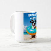 Mug Chien sur la plage vibes d'été (Devant gauche)