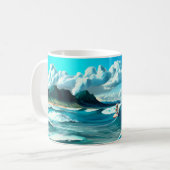 Mug Chien sur le Surboard portant des lunettes de sole (Devant gauche)