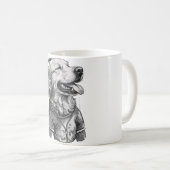 Mug Chien tatoué avec casque audio (Devant droit)