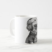 Mug Chien tatoué avec casque audio (Devant gauche)