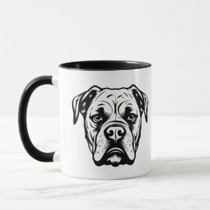 Mug Chien-taureau américain personnalisé noir et blanc