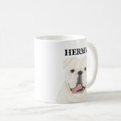 Mug Chien-taureau anglais blanc personnalisé (Devant droit)