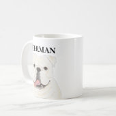 Mug Chien-taureau anglais blanc personnalisé (Devant gauche)